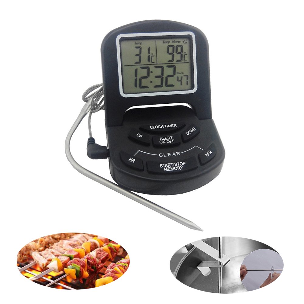 Termómetro Acuario Termómetro Digital Cocina ThermoPro TP17 - Doble Sonda Para Carne, BBQ, Horno - Temporizador Y Pantalla Grande Termómetro Doble Sonda