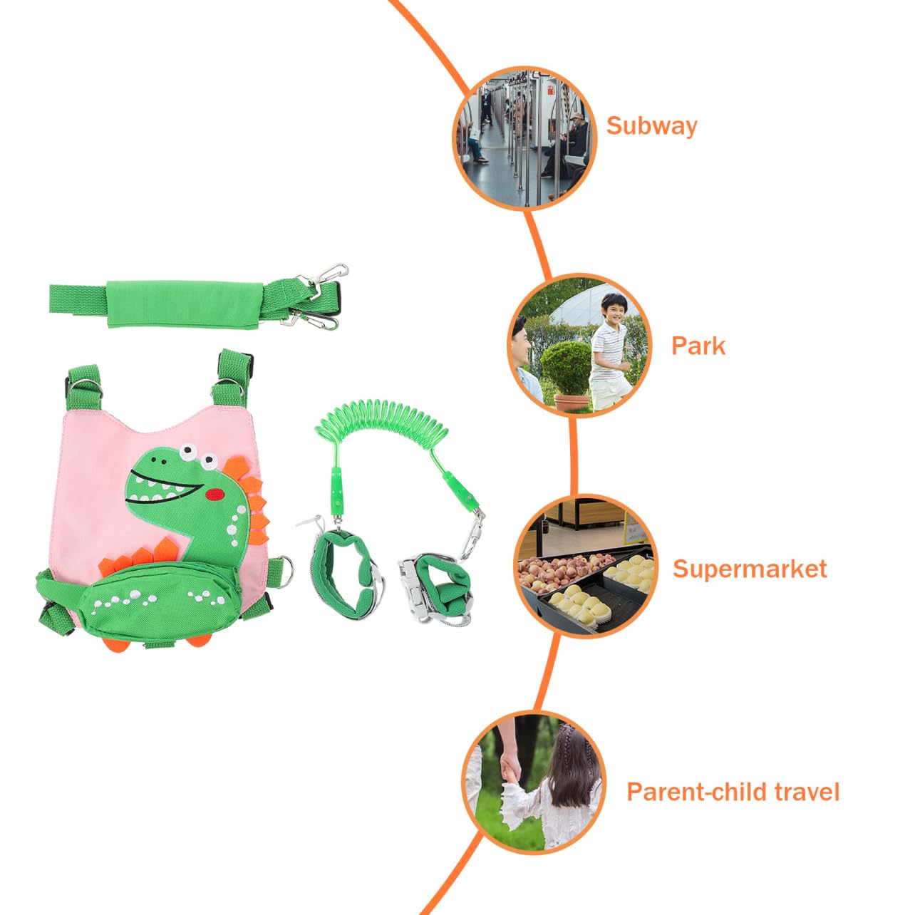 Milisten Boy Girl Anti-Lost Safety Harness Leash Walking Strap with Cartoon Design for Boy Girl Crowded Places Breathable Tether for Secure Exploration