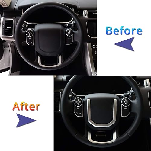 Miniatura 2 de CHEYA Para Land Rover Discovery 5 LR5 L462 2017-2019 para Range Rover Sport 2014-19 coche ABS cromo mate plata volante lentejuelas cubierta para