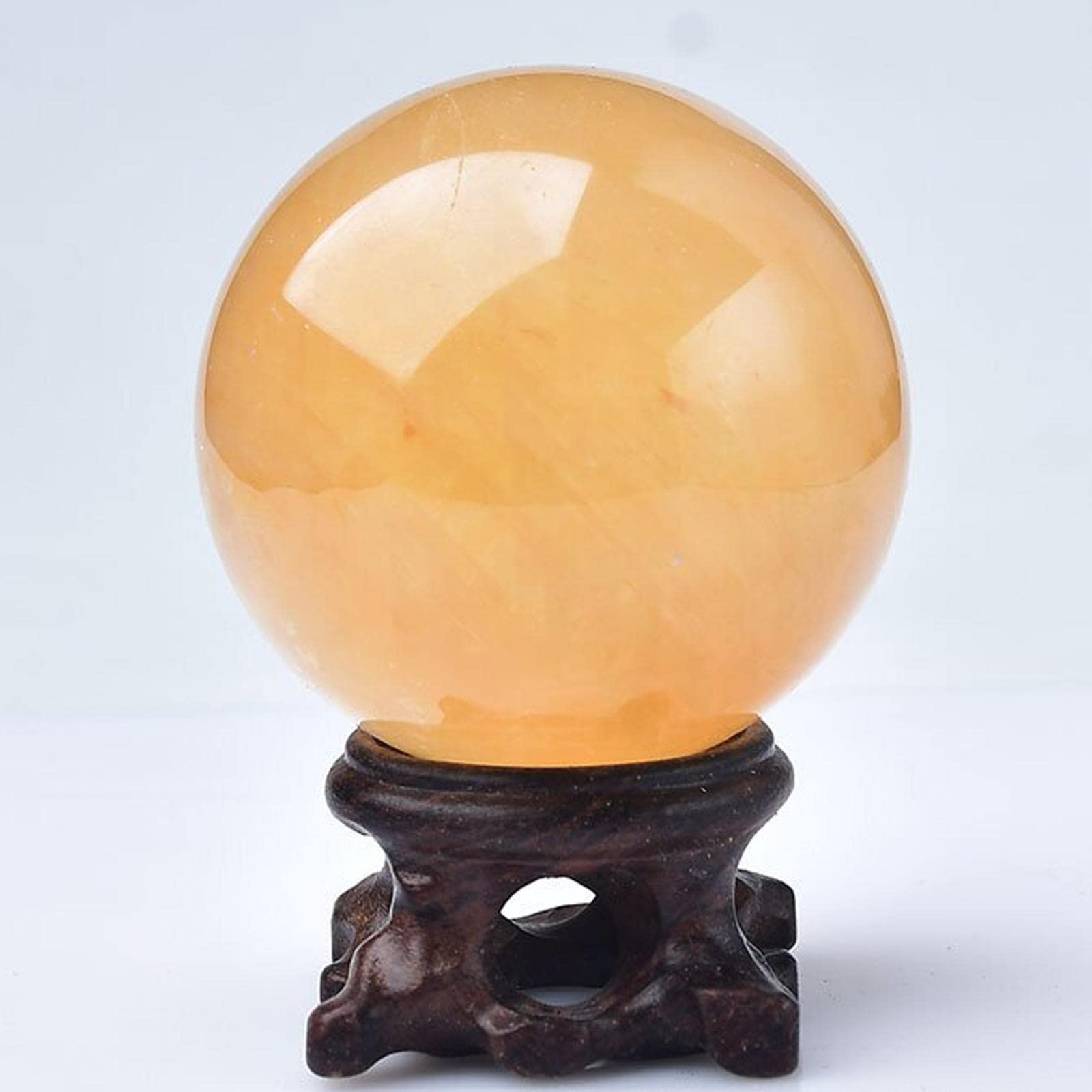 ICXLPMC Stone Ball Calcite Quartz Crystal Citrine Home Carved,citrine-8cm