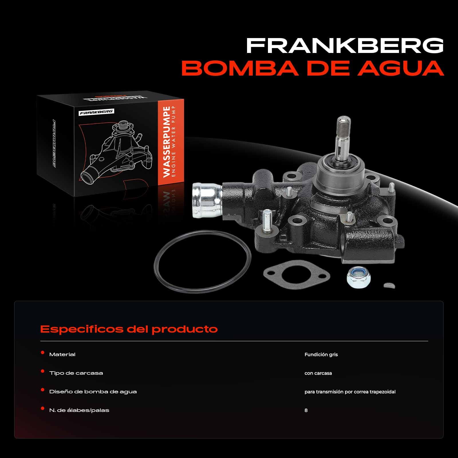 Frankberg Bomba de agua 500300476 | Compatible con: Caja diaria II, Plataforma/chasis Daily II, Autobús diario II, Volquete Daily II