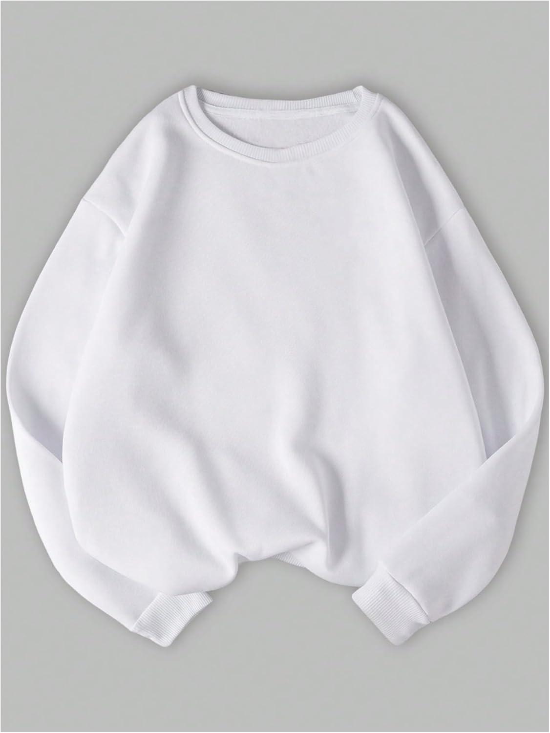 OYOANGLE Women's 3 Pack Fleece Sweatshirts Long Sleeve Plain Drop Shoulder Crewneck Pullover Top