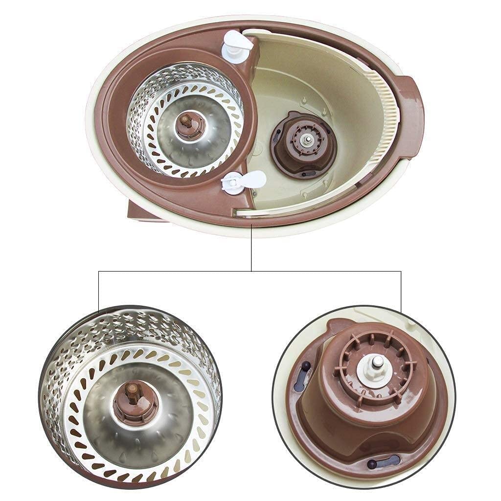 Mop Mop in Microfibra Spin Mop e Set secchi Mop Rotante Doppia Trasmissione con 4 Teste mocio