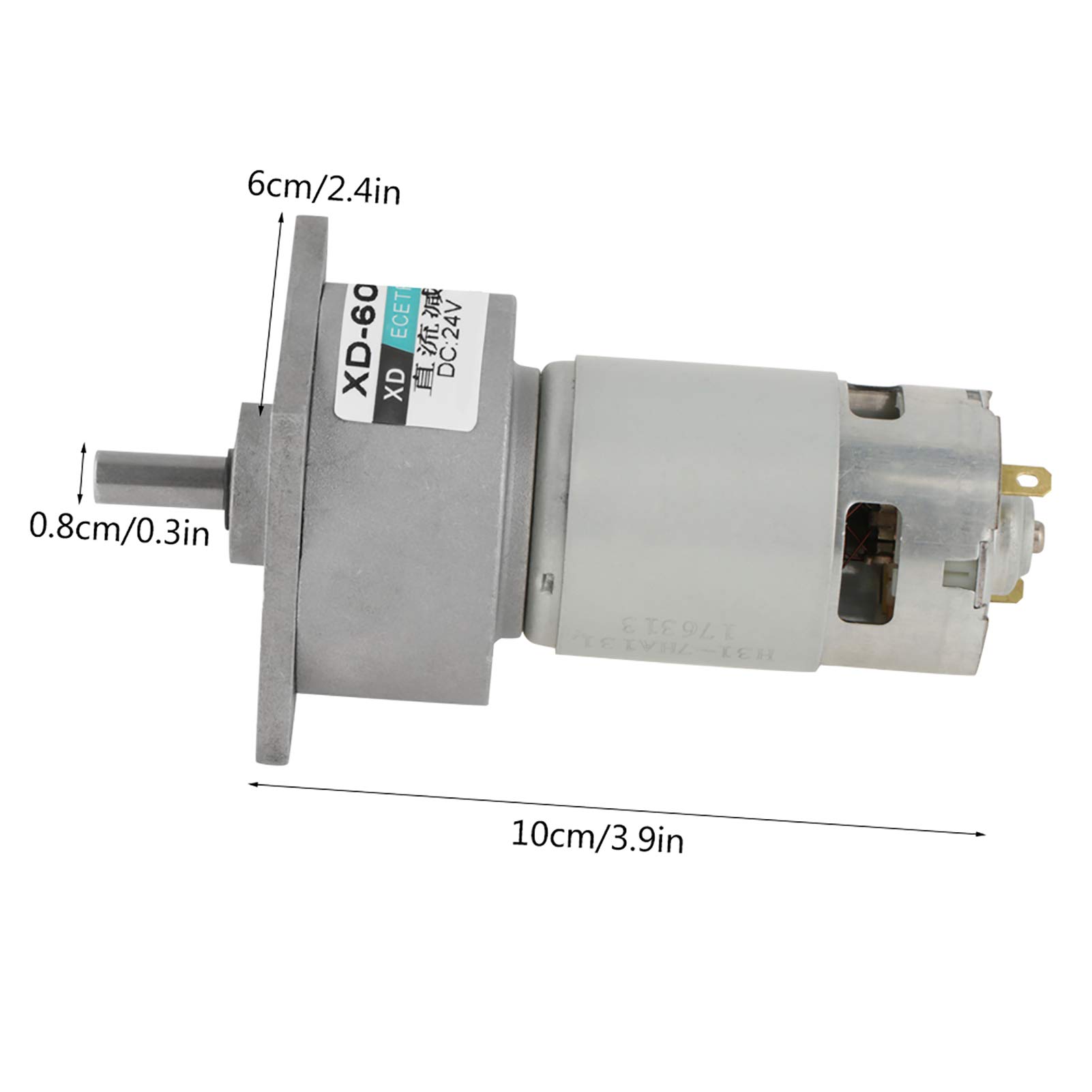 DC12V / 24V 35W Mini DC Motoriduttore a velocità regolabile in metallo Grande coppia motore CW/CCW(24V 200rpm)