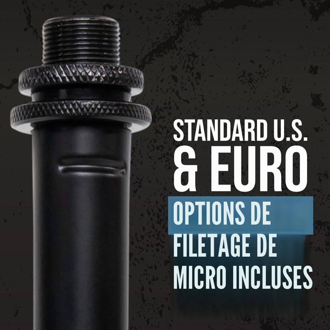 Shure Support de micro de bureau à base ronde avec embrayage rotatif réglable et base 6"
