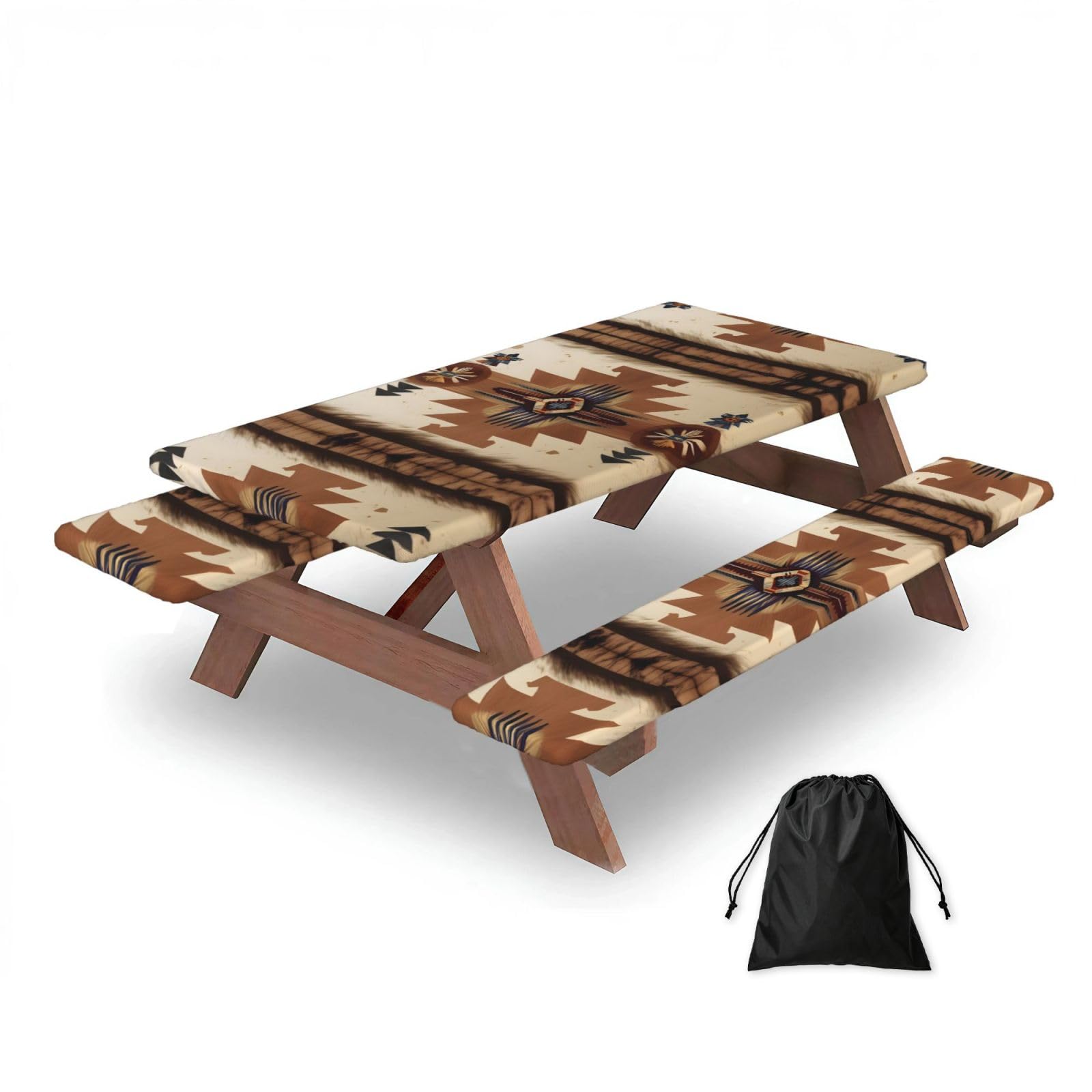 Native American Patterns Rectangular water-repellent picnic tablecloths, outdoor camping, picnic, BBQ