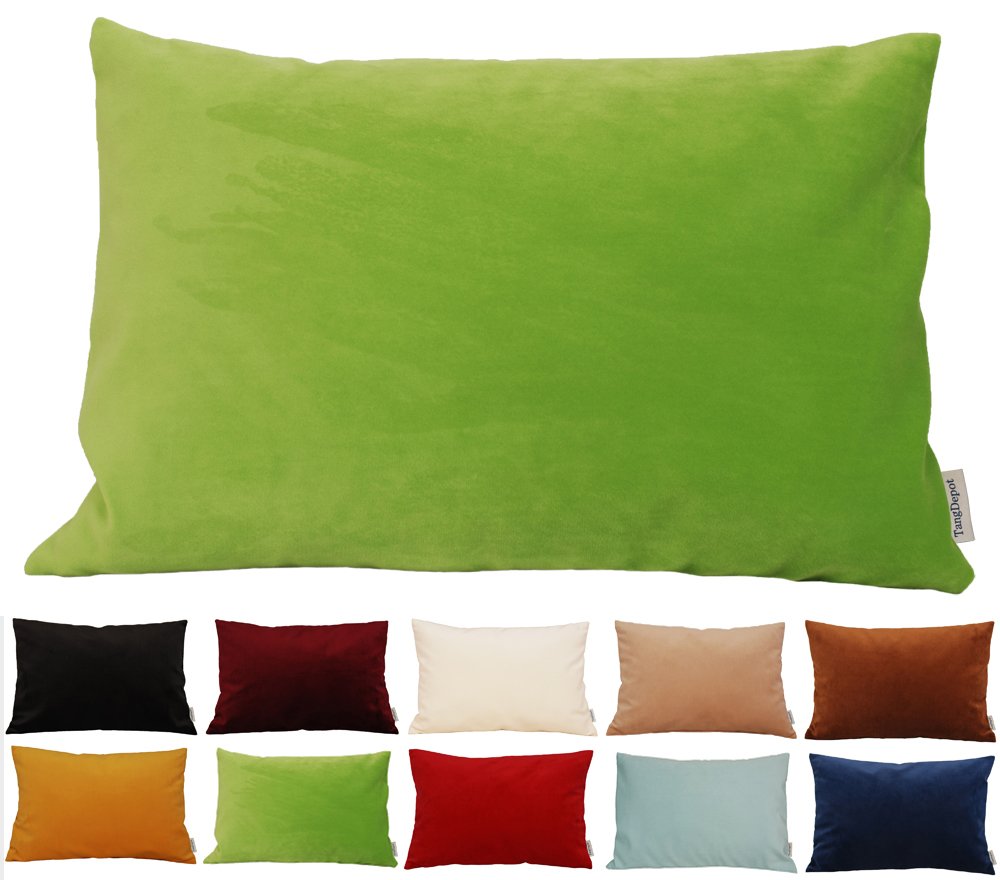 TangDepot 2-Pack Super Soft Velvet Pillow Covers, 20x20 Grass Green — view 140