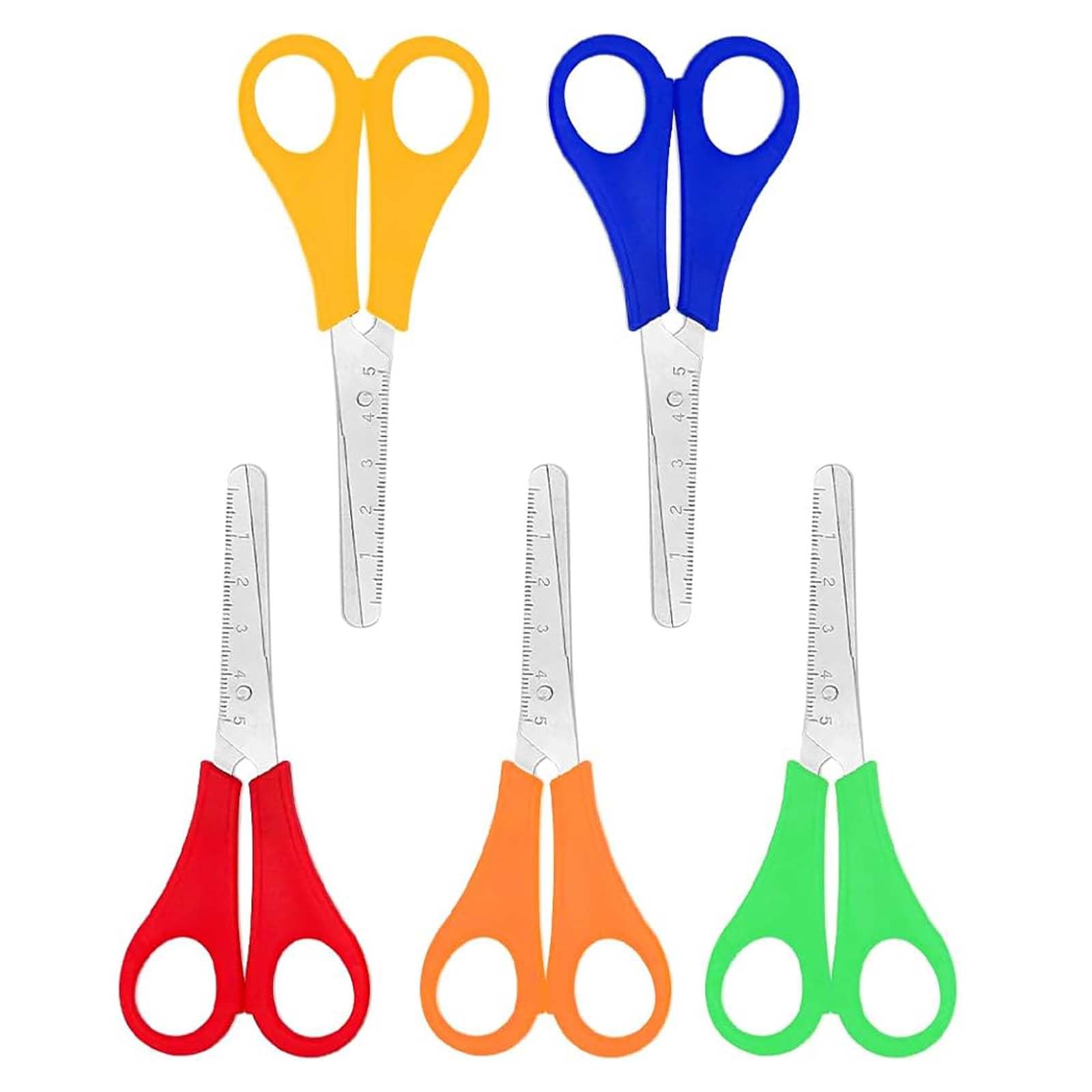 Forbici Bambini Punta Arrotondata - 15 Pezzi Colorati - Acciaio Inox Sicuro