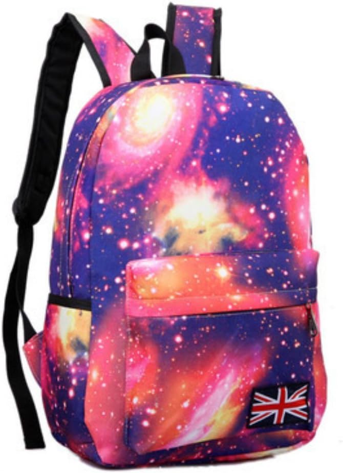 Aza Boutique Unisex Galaxy Print Nylon Backpack/Laptop Bag with Union Jack