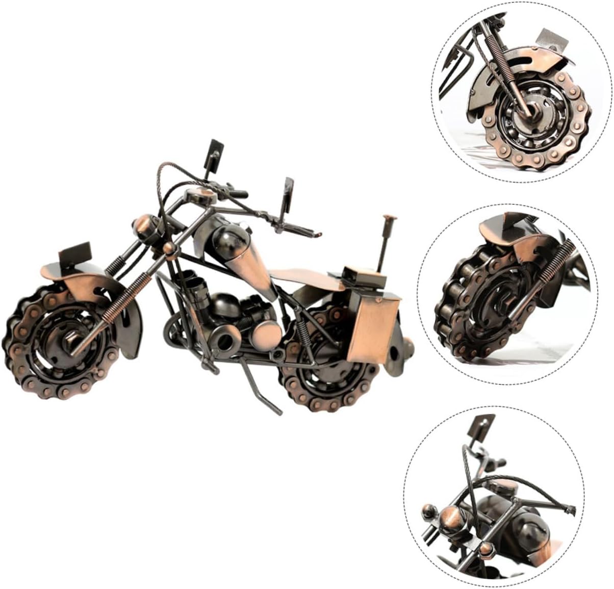 LIFKOME Handcrafted Vintage Motorcycle Model Iron Art Motorcycle Statue Home Office Decor for Lover