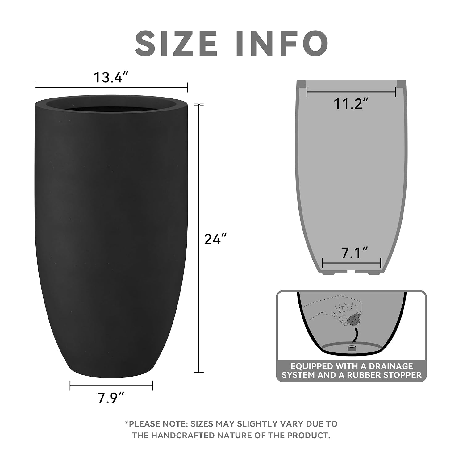 Kante 24 Inch Round Concrete Planter - Image 2