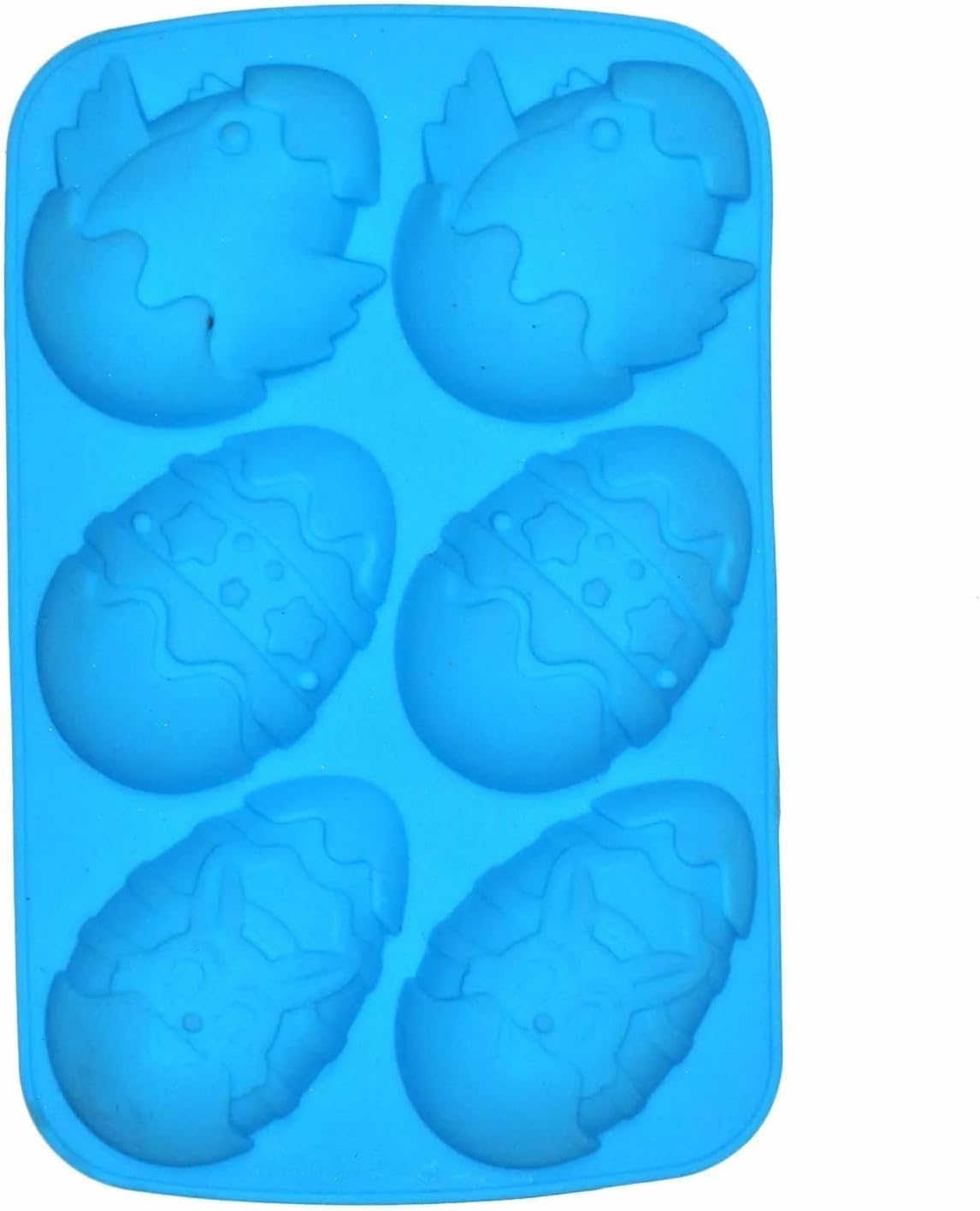 Chocolate Egg Moulds, Cookie Cutters, and Cake Tray Set for Easter Sunday Baking and Cooking (Mold: 6 X Large Eggs W/Hatching Chick)