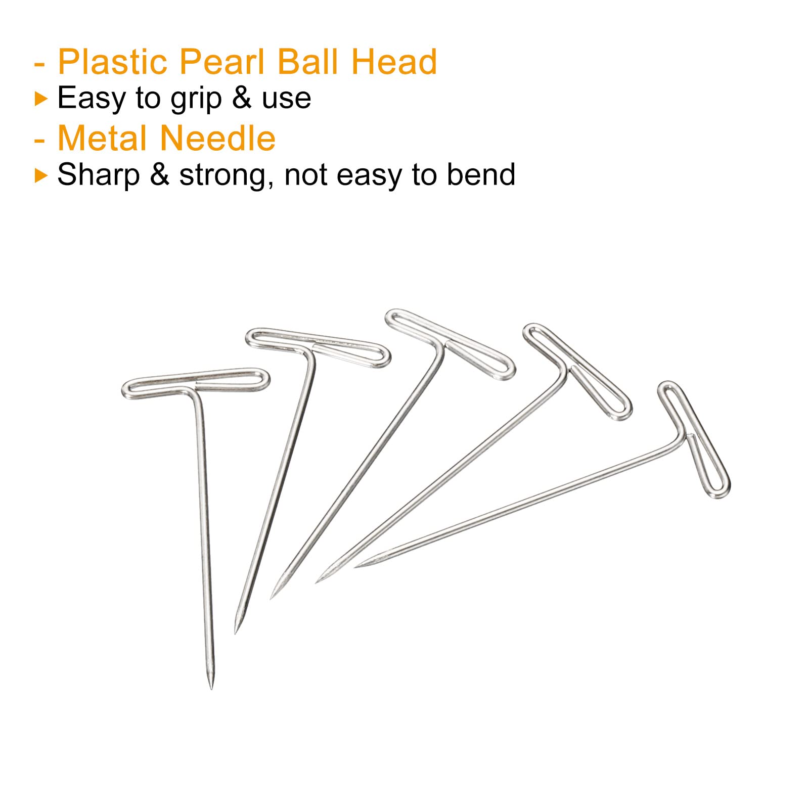 PATIKIL 1 Inch T-Pins, 100 Pack Stainless Steel Blocking Pin Needles for Modelling Crafts Silver, 27mm - Image 4