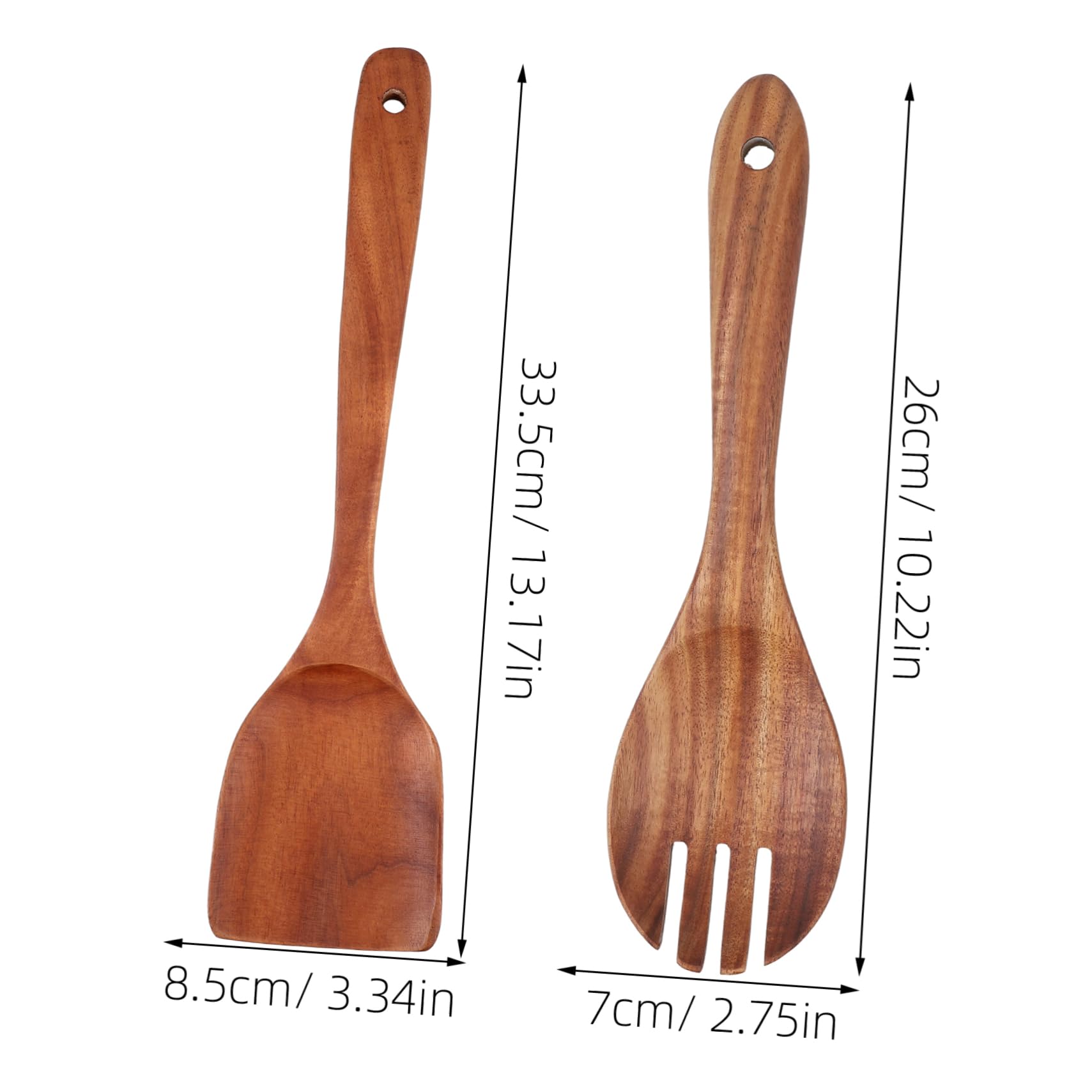 MUCKLILY 1 Set Salad Dishes Kitchen Ladle Cooking Ladle Dinner Forks Pasta Server Salad Mixing Fork Food Fork Claw Salad Servers Salad Forks Fruits Spoon Salad Flatware Wood Light Brown