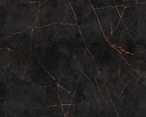 CONCORD WALLCOVERINGS Papel tapiz de pared de mármol para dormitorio, negro, 146 pulgadas de ancho x 110 pulgadas de alto, 7 partes 382251
