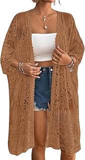 Lace Kimonos for Women 2025 Swim Cover Up Summer Beach Coverup Open Fron...