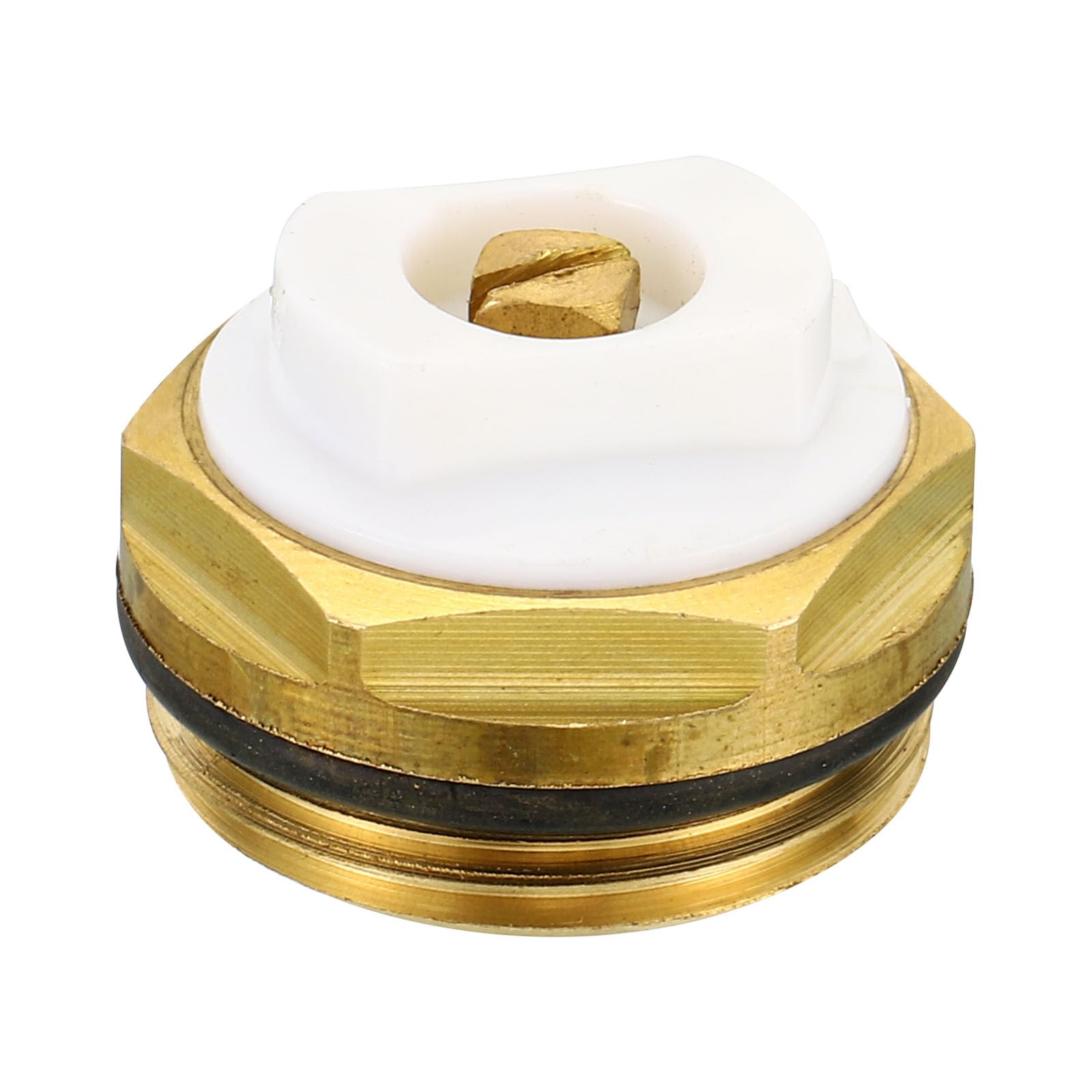 PATIKIL 3/4" BSP Male Thread Manual Radiator Air Vent Plug Valve, Brass Plug for Radiator Heater Gold White