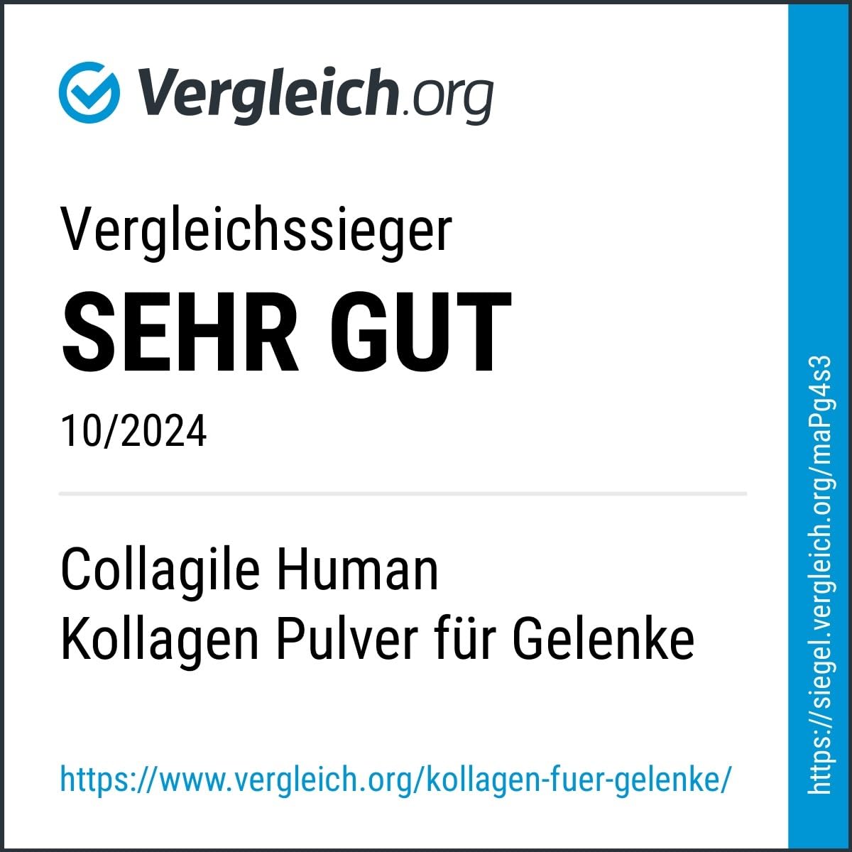 Testsieger: SEHR GUT, Für Gelenke, Knochen und Muskeln - 6 x 300 g Collagile human