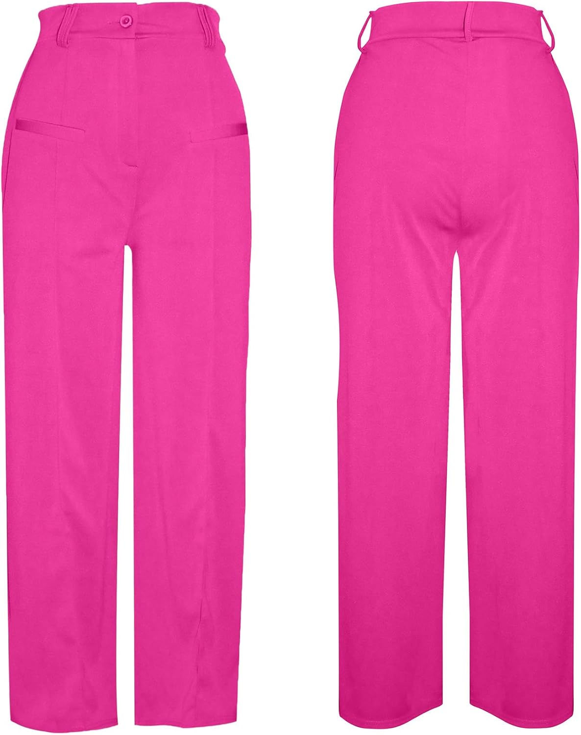 Tbahhir Women High Waisted Work Pants Wide Leg Dress Pants Straight Trousers Casual Business Slacks with Pockets - Image 6