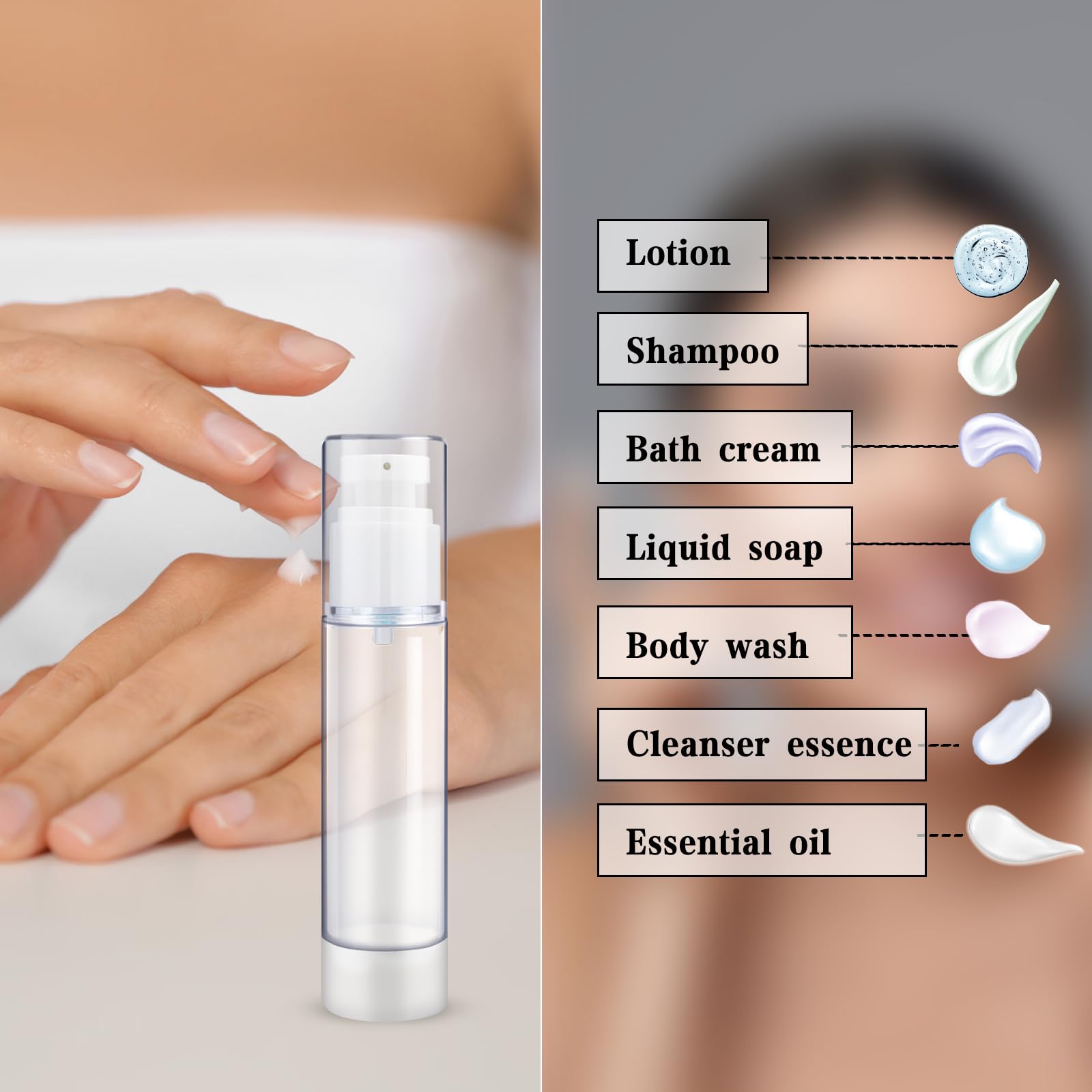 3 Dispenser Per Creme Vuoti - Contenitori Da 15ml, 30ml, 50ml Per Viaggi E Casa - Foto 4