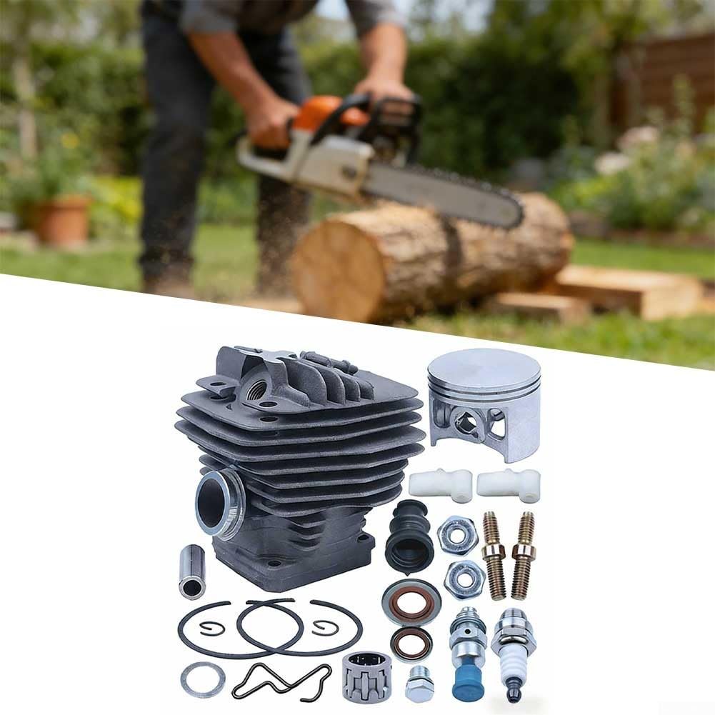 Kit di ricambio per cilindro a foro grande da 56 mm, compatibile con motosega MS660 e 066, include clip a molla collettore di aspirazione e dadi a barra