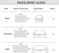 Vista 5 de Easy-Going Funda de sofá biplaza de 80 x 118 pulgadas, funda de terciopelo jacquard para sofá de 2 cojines, fundas seccionales en forma de L