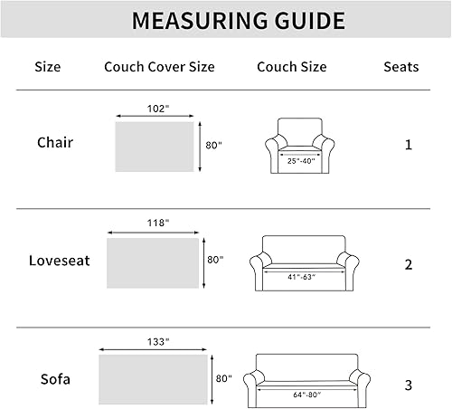 Miniatura 5 de Easy-Going Funda de sofá biplaza de 80 x 118 pulgadas, funda de terciopelo jacquard para sofá de 2 cojines, fundas seccionales en forma de L para