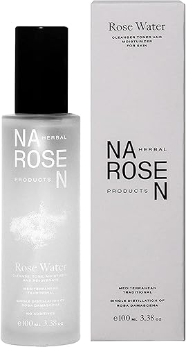 NAROSEN - Spray de agua de rosas pura orgánica para la cara, destilación única de Rosa Damascena, sin alcohol ni colorantes, ideal para el cuidado