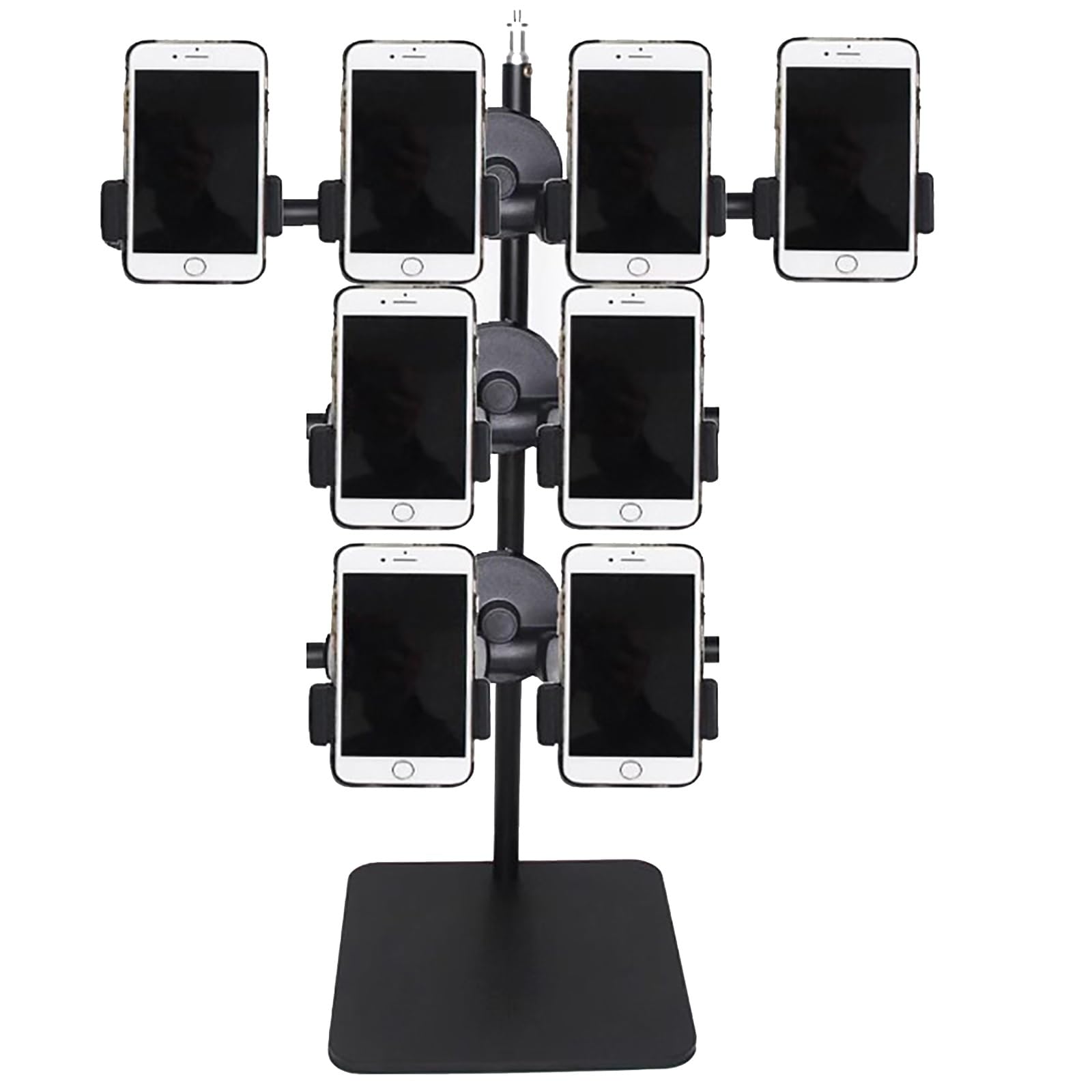 Support de téléphone multi-appareils rotatif 360° à 3 niveaux pour 8 smartphones