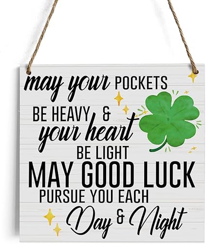 Decoración rústica de trébol para el día de San Patricio decoración de pared de madera decoración para colgar en la pared decoración del día de San