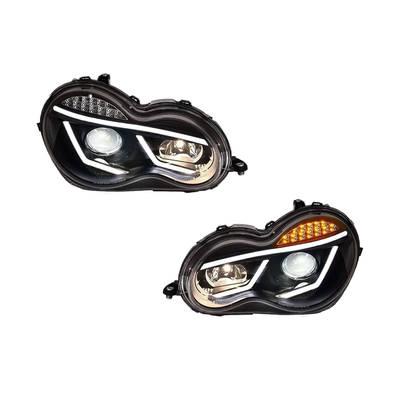 Faros LED de coche para Benz Clase C W203 2000-2006 luces de freno intermitentes antiniebla 8