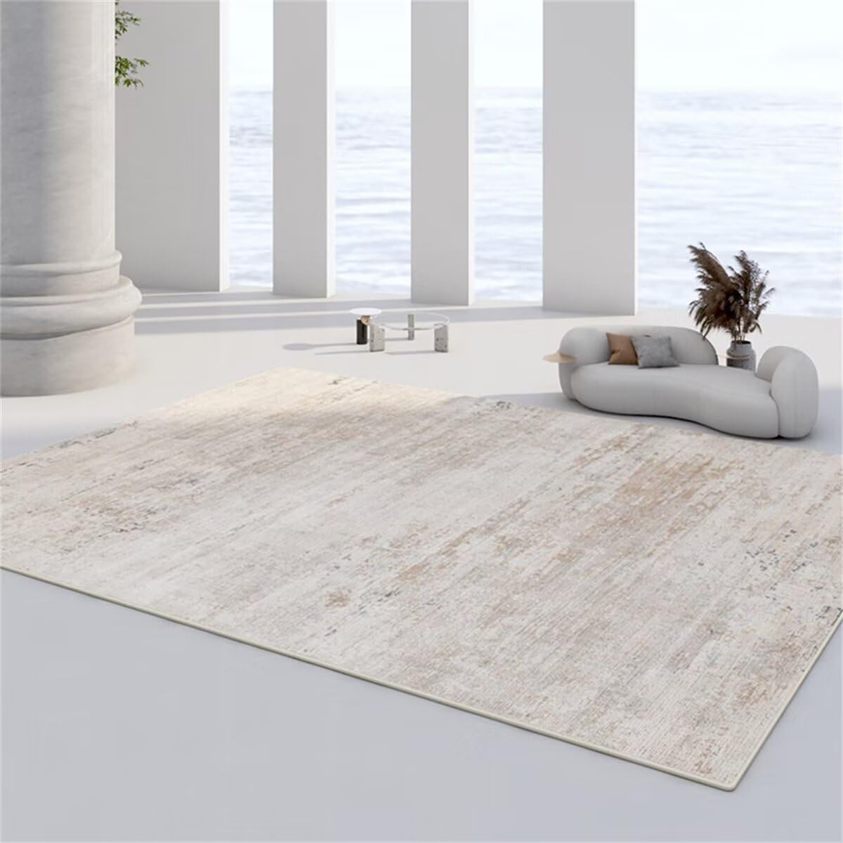 Decoration chambre tapis de salon simple gris accessoires de canape