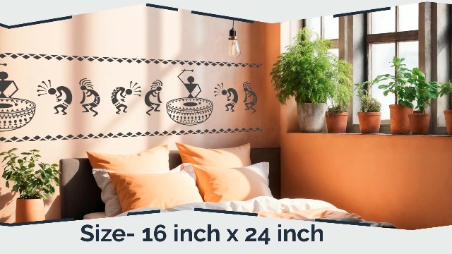 StenCart Combo of 2 Damask Jodhpur Design & Drum Warli Art