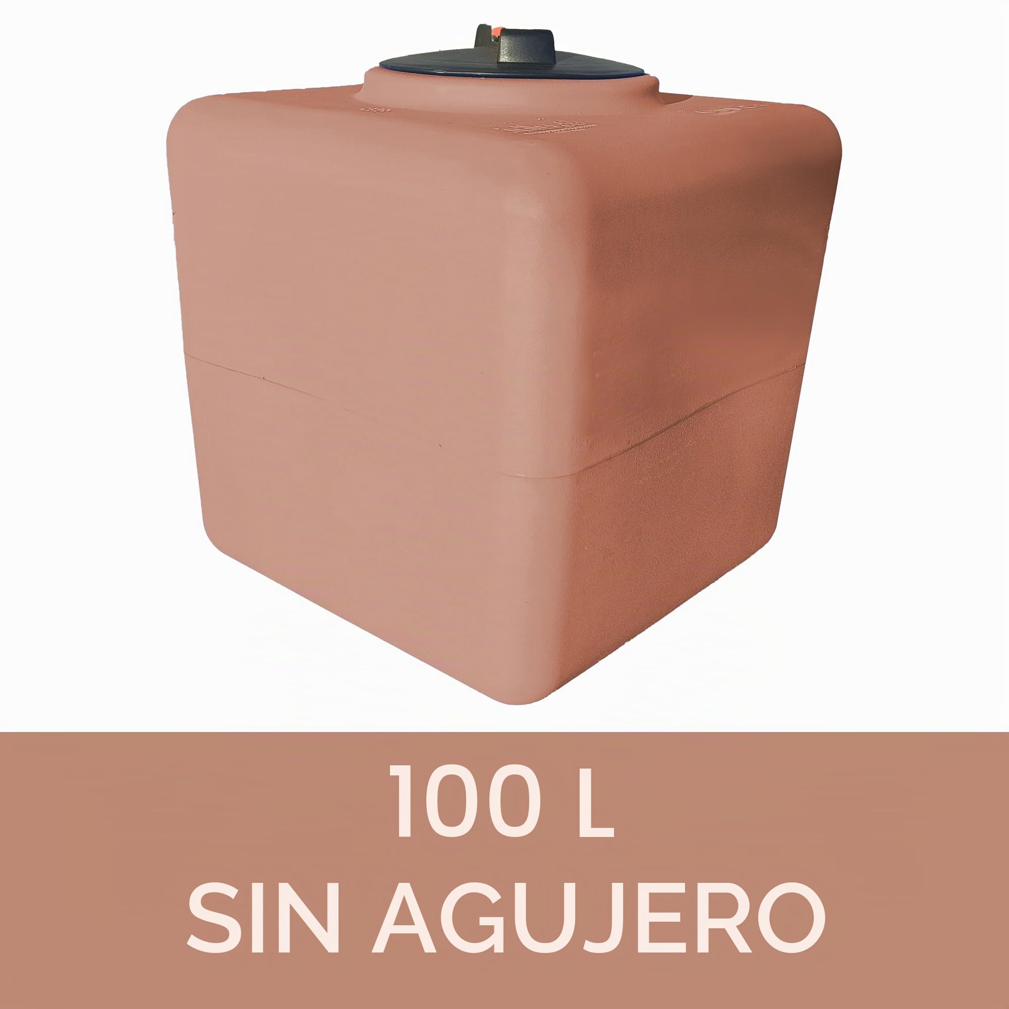ESTO Depósito de agua potable de imitación terracota, 100 l, 200 l, 300 l, 500 l, polietileno, depósito exterior efecto antiguo, bomba y control de presión (solo depósito, 100 litros)