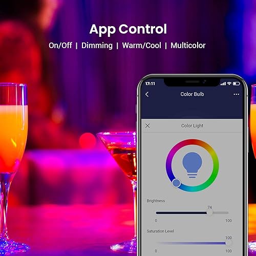 Miniatura 3 de Broadlink Bombilla inteligente Wi-Fi, luz LED regulable RGB multicolor cambiante, A19 E26 10W, funciona con Alexa, Google Home, Siri e IFTTT, no