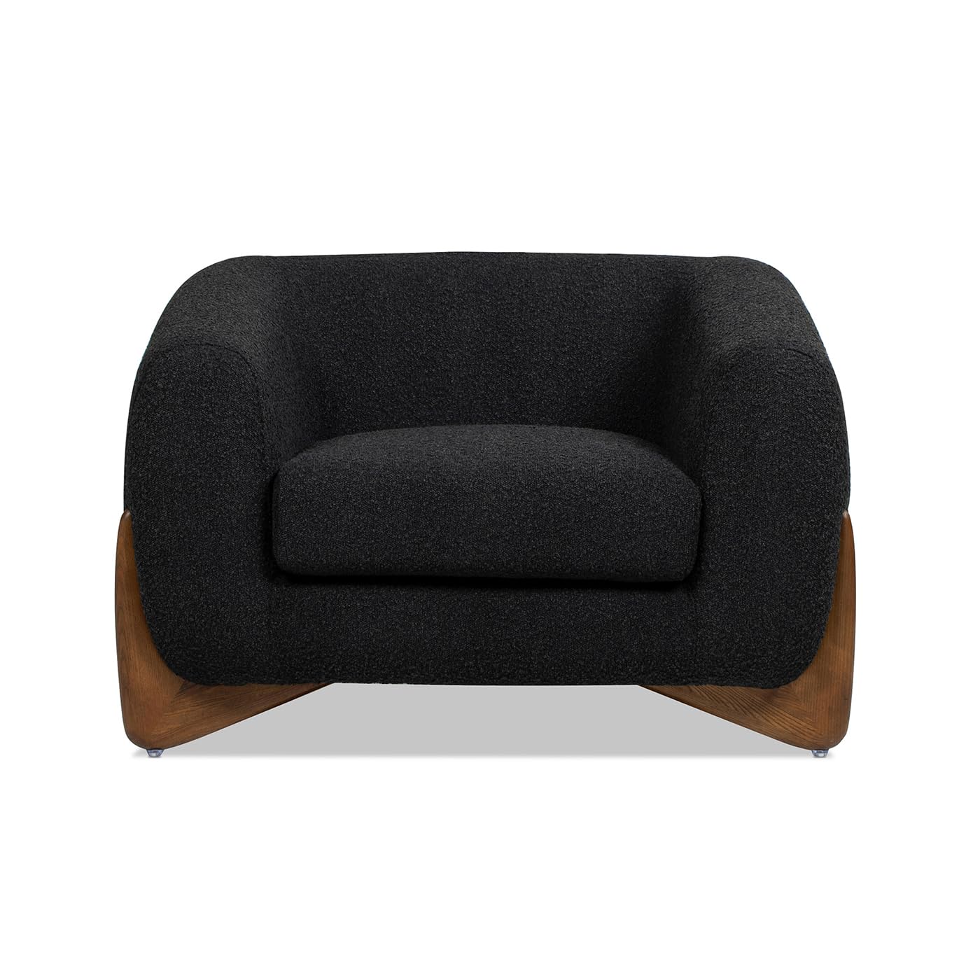 Jennifer Taylor Home Alpine 43.5" Modern Scandinavian Minimalist Round Arm Sherpa Living Room Arm Chair
