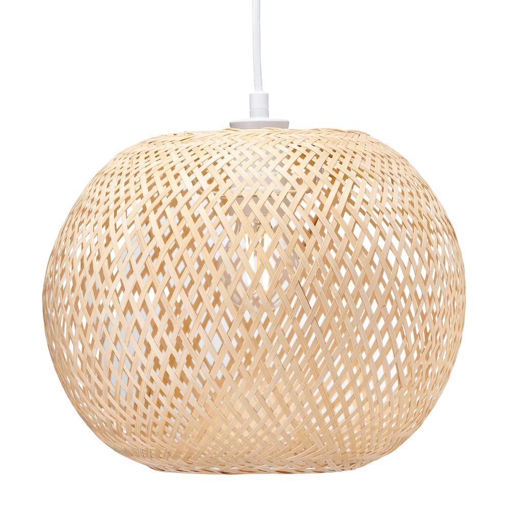 Happy Homewares Natural Bamboo Spherical Pendant Shade