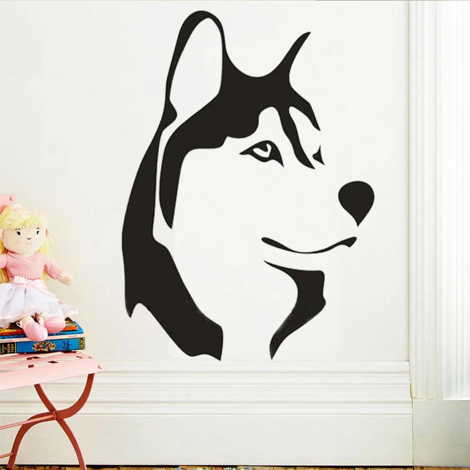 WEIMEIJIE Funny pet Husky Dog ​​Animal wall Decals, Home Decorations, Children's Room playroom Vinyl wall Decals