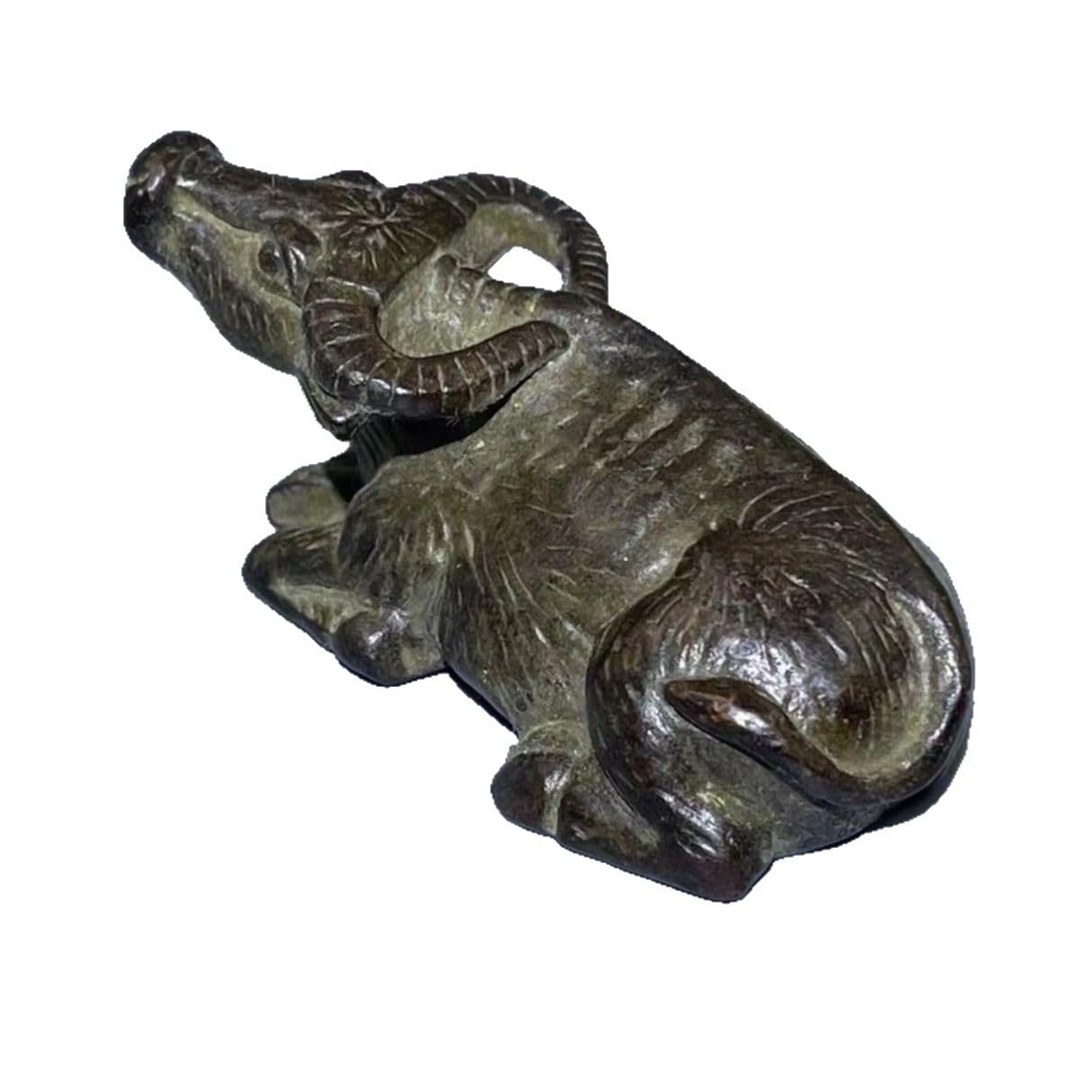 Huolimxun Retro Distressed Solid Copper Cow Ornaments, Lucky Copper Cow Desktop Ornaments