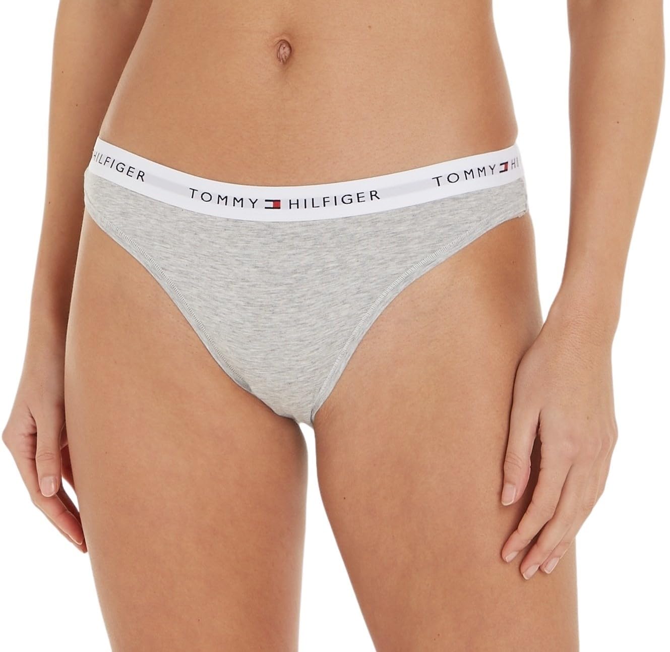 Tommy Hilfiger Women’s Bikini Briefs Underwear, Grey (Light Grey Heather), M