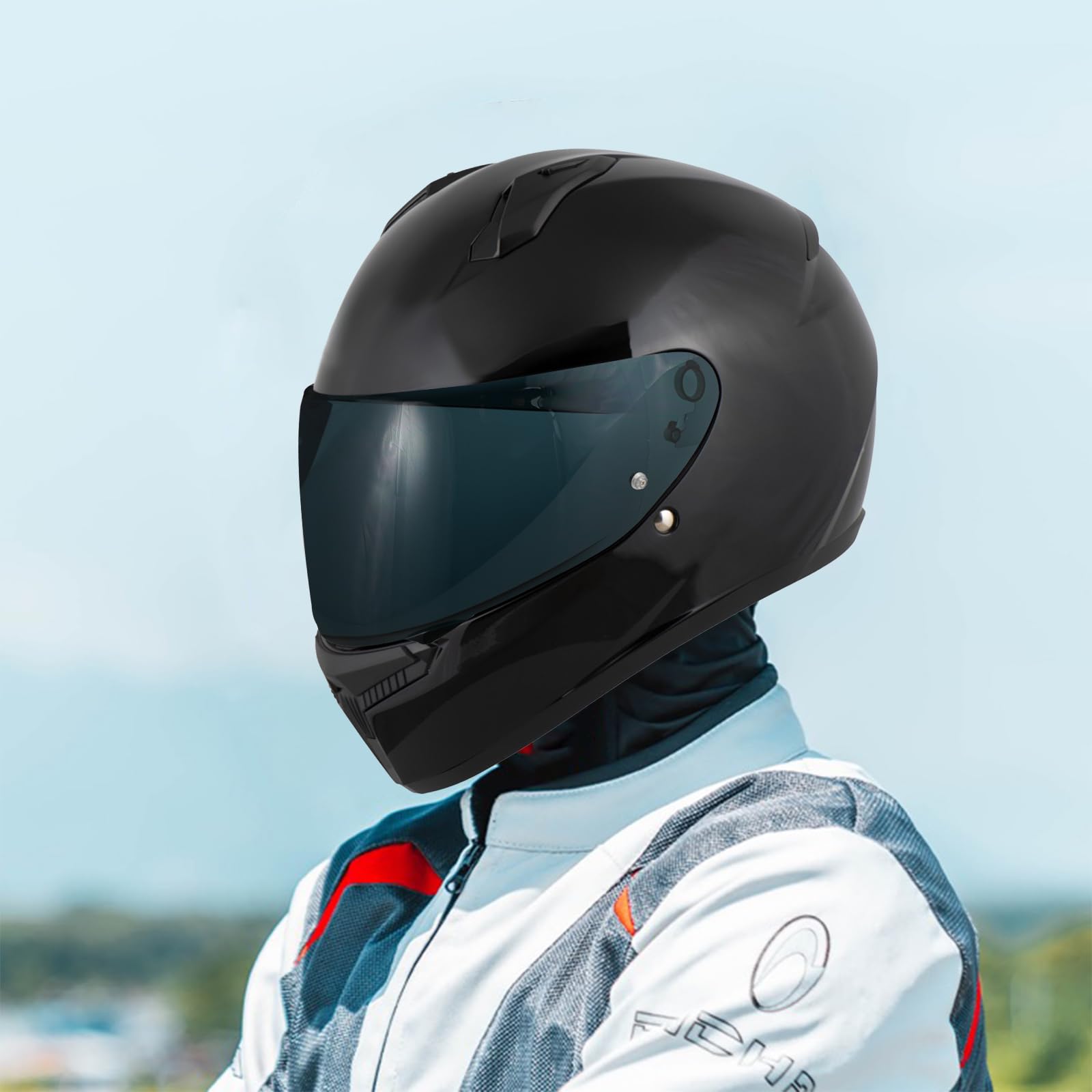 Visera Casco Moto Reemplazo para C10,Viseras para Cascos de Moto,Visiera per Casco Integrale da Moto,Visera de Lente para Casco Protección contra Viento (Negro)