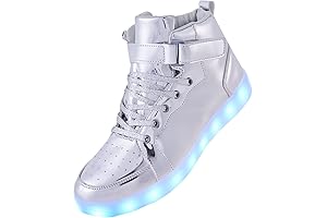 Silver LED Light-Up Shoes: Radiate Luminosity with Electric Style