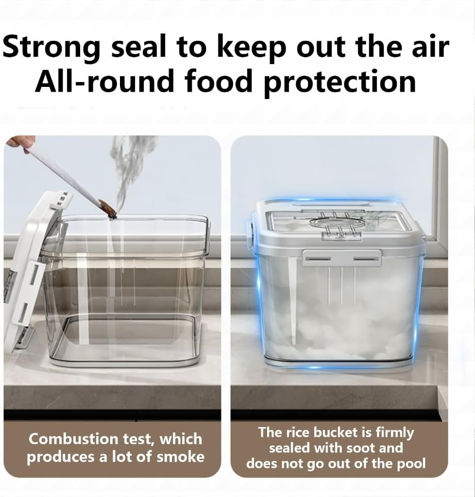 Kitchen Countertop Rice Storage Box Accessory for Storing Toasts Cook and More