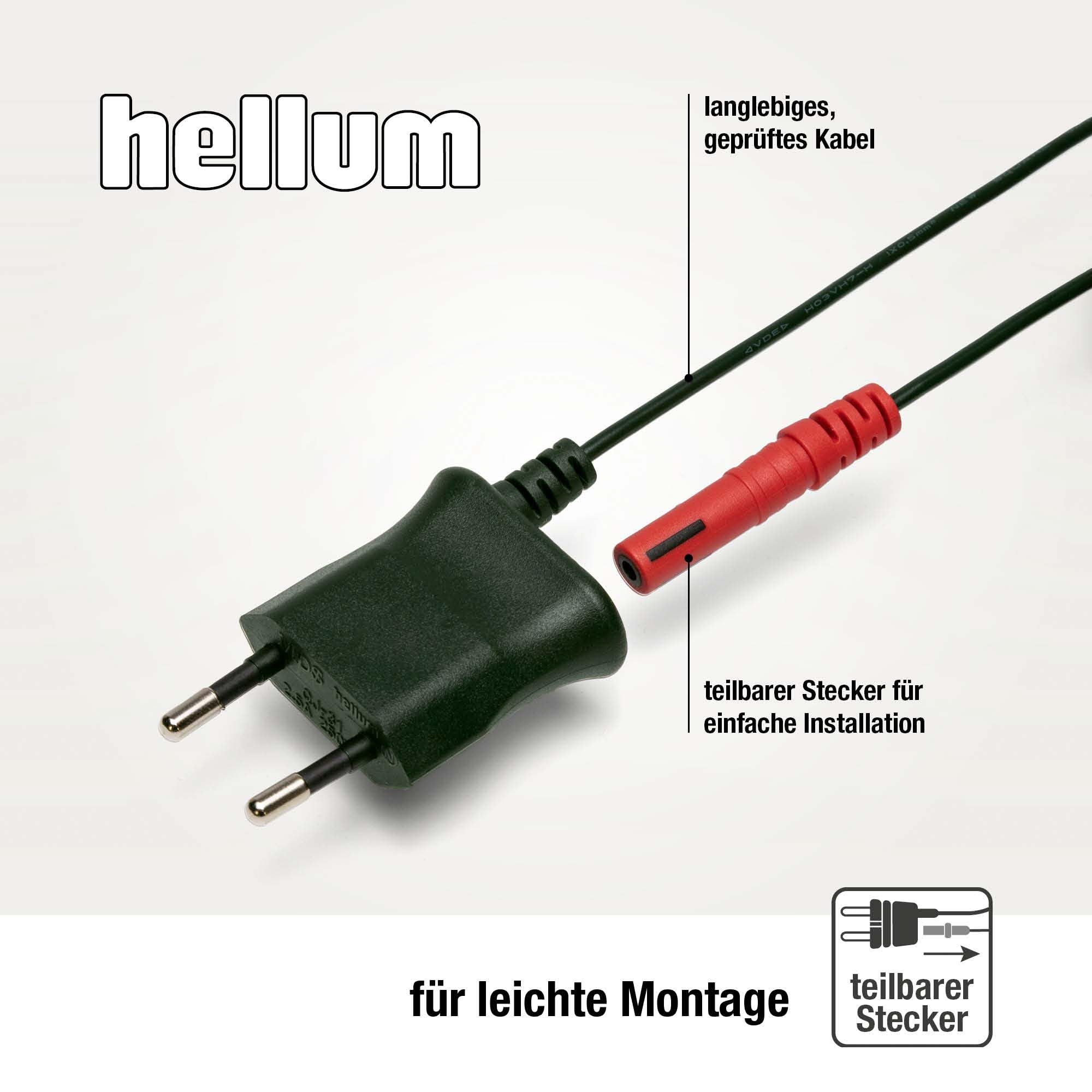 hellum Lichterkette Kerzen Weihnachtsbaum mit Wachstropfen für innen, Made in Germany, 30 Lichter mit teilbarem Stecker, 20,30 m beleuchtet, inklusive 3 Ersatzkerzen, kein LED <59lm 430257