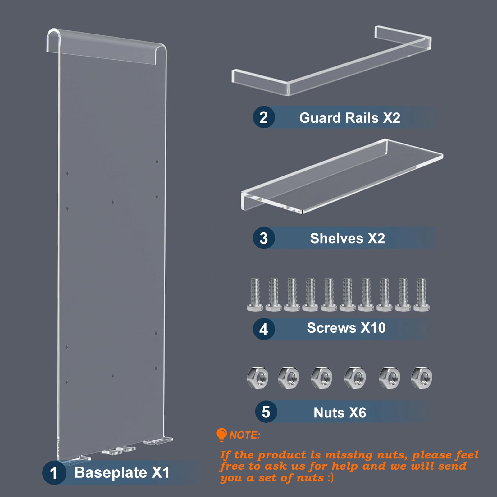 Nynelly Over The Door Shower Caddy - Clear Acrylic Hanging Organizer With Shelves & Hooks, No Drill