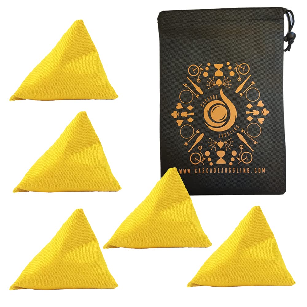 Cascade Juggling5 x Tri It Beanbags and Bag (Yellow)