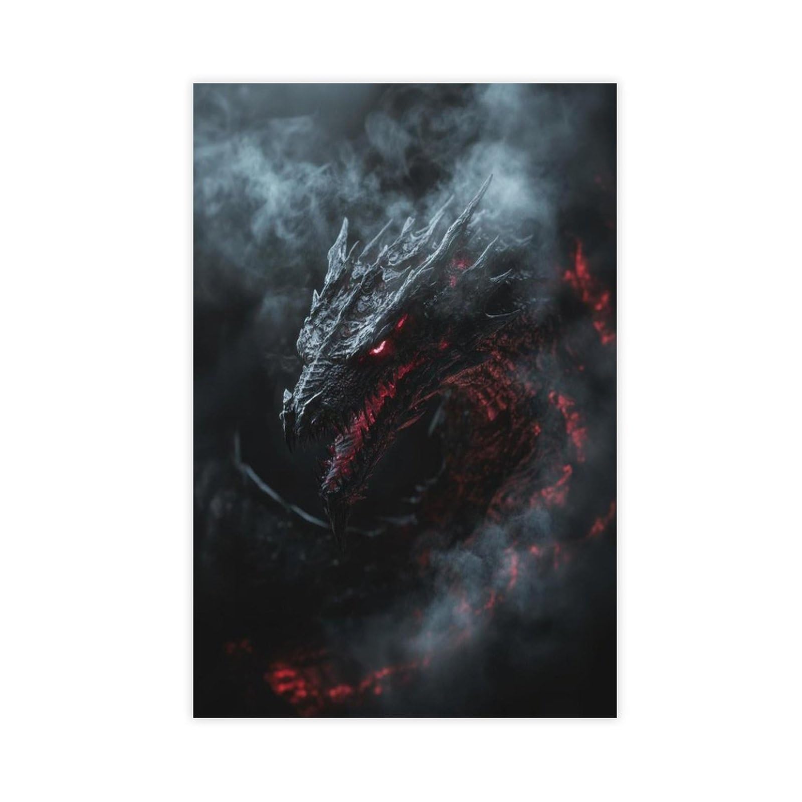 Bareronor Sinister Dragon Poster Canvas Poster Bedroom Decor Landscape Office Room Decor Gift 24" L X 36" W