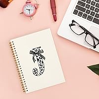Vista 128 de Bnwepo Initial Leopard Letter T Notebook Journal, Preppy Bow Monogrammed Monogram Gifts for Women, Monogram Notebook Journal, Personalized Notebook