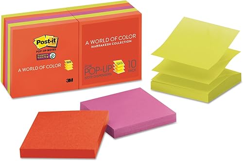 3M Post-it SS - Notas emergentes, 3 x 3, colores Marrakech, 10 blocs por paquete (R33010SSAN)