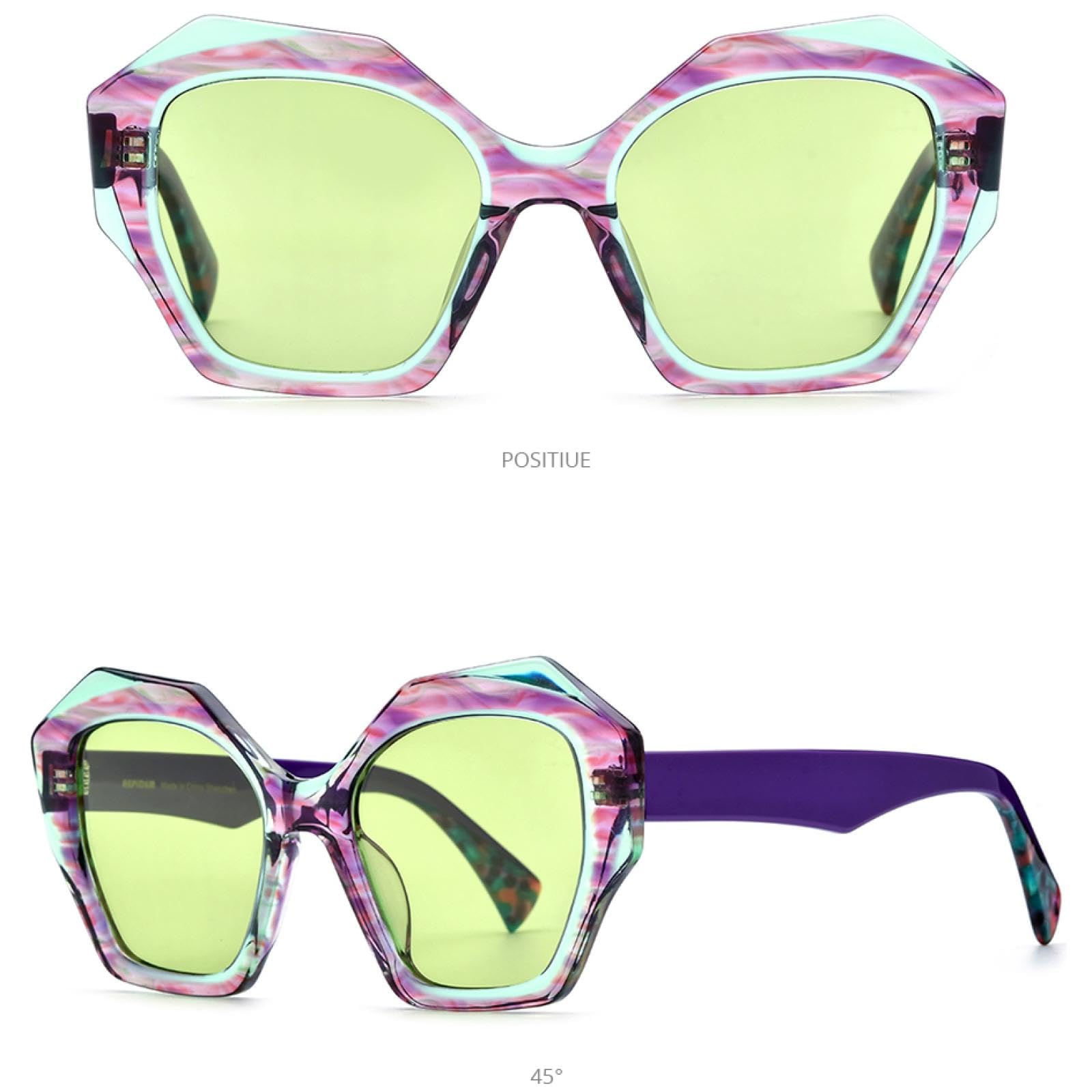 Gafas de sol polarizadas de acetato para mujer, gruesas, de gran tamaño